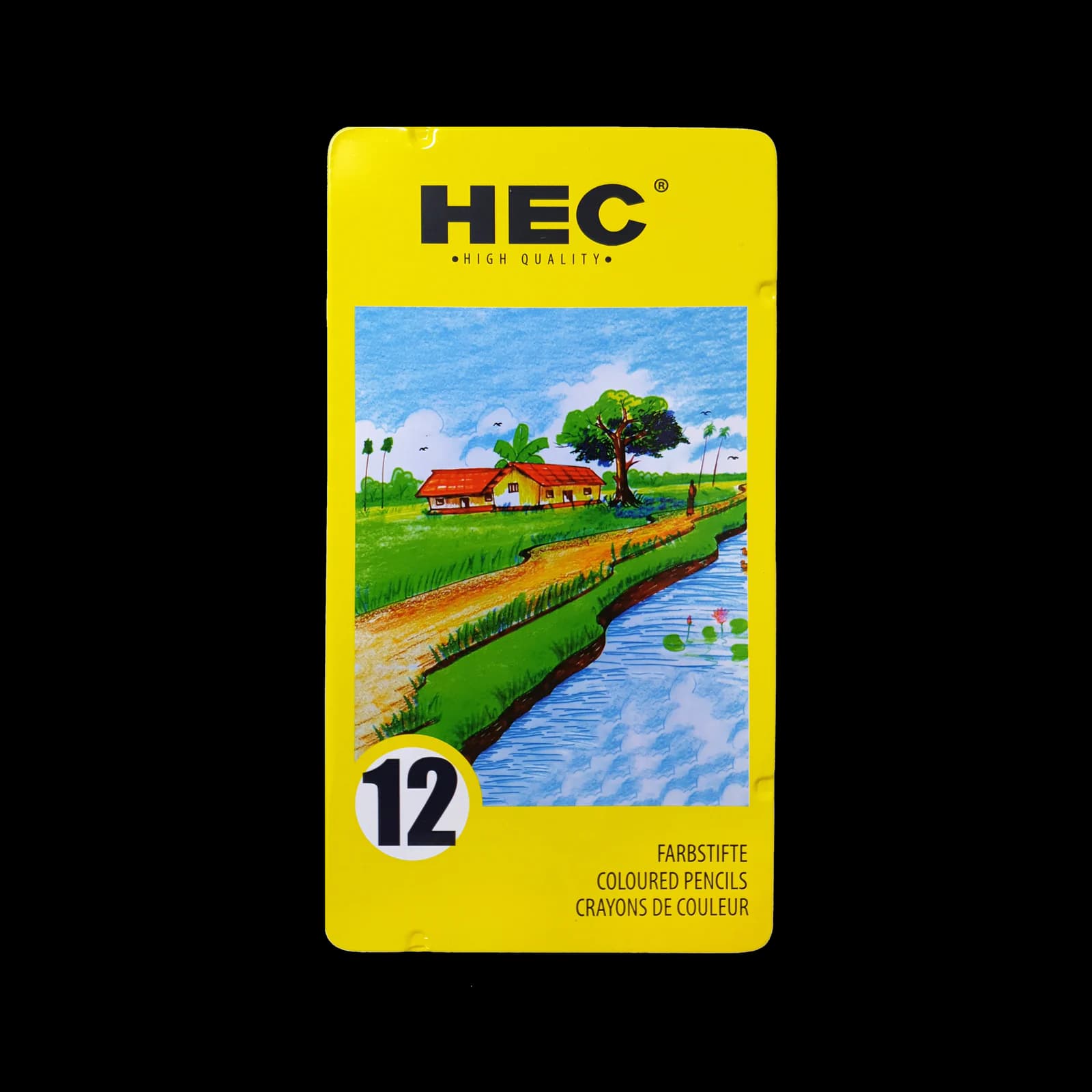 أقلام تلوين عبوة معدنية 12لون HEC