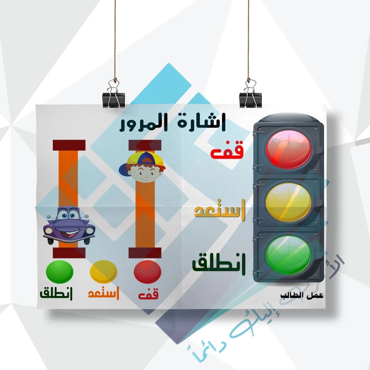 لوحة مدرسية عن اشارة المرور